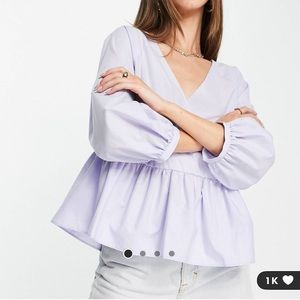 ASOS design wrap peplum smock top us 4